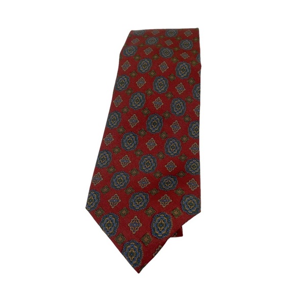 Polo by Ralph Lauren Men’s Necktie Rust/Red with Blue and Green - Picture 3 of 4